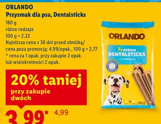 Przysmak dla psa Dentalsticks promocja w Lidl