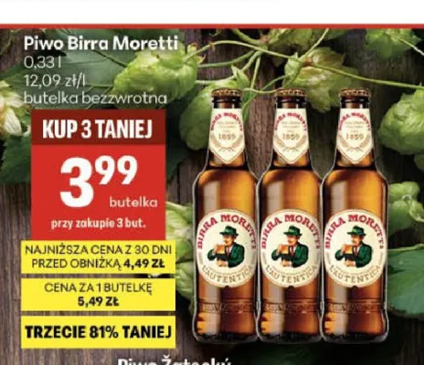 Piwo Birra Moretti promocja w Delikatesy Centrum