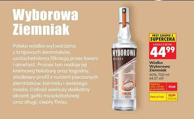 Wódka Wyborowa Ziemniak promocja w Biedronka