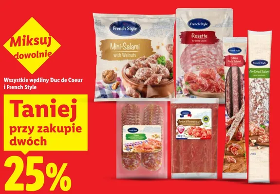 Mini-salami z orzechami włoskimi French Style promocja w Lidl