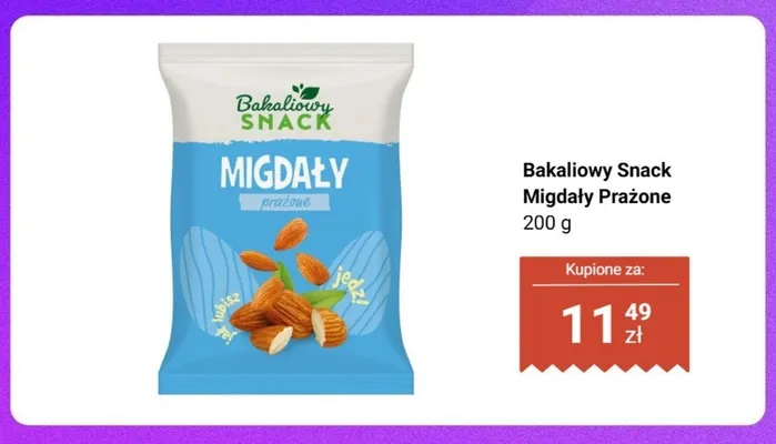 Migdały prażone Bakaliowy Snack promocja w Dino