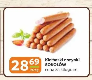 Kiełbaski z szynki Sokołów promocja w Gama