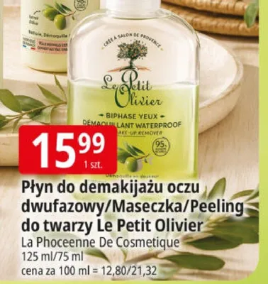 Płyn do demakijażu oczu dwufazowy Le Petit Olivier promocja w Leclerc