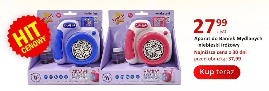 Aparat do baniek mydlanych Wonderland różowy promocja w Poczta Polska