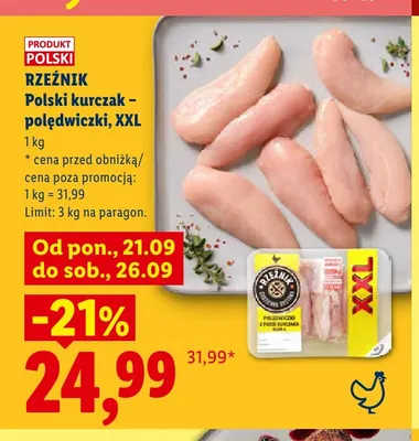 Polski kurczak polędwiczki XXL Rzeźnik promocja w Lidl