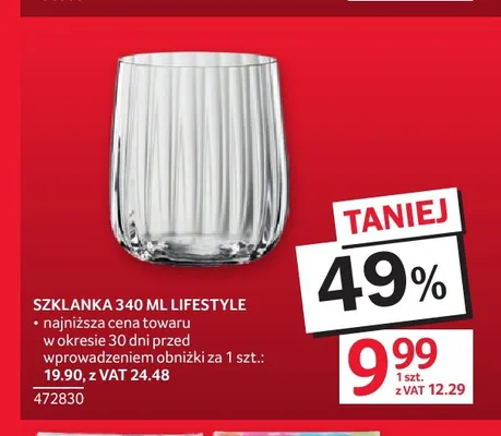 Szklanka Spiegelau Lifestyle 340 ml promocja w Selgros