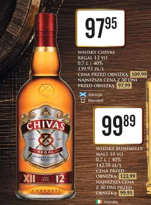 Whisky Chivas Regal 12 YO 40% promocja w Dino