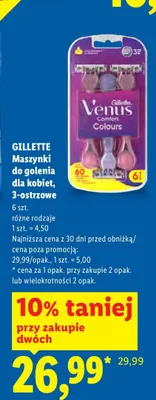 Maszynki do golenia dla kobiet Gillette Venus Comfort Colours promocja w Lidl