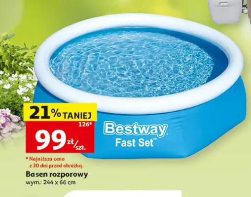 Basen rozporowy Bestway Fast Set wym.: 244x66cm promocja w Auchan