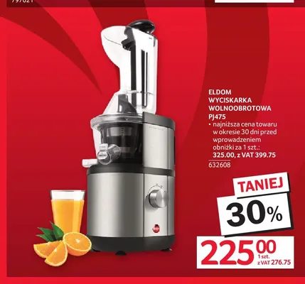 Wyciskarka wolnoobrotowa Eldom PJ475 promocja w Selgros
