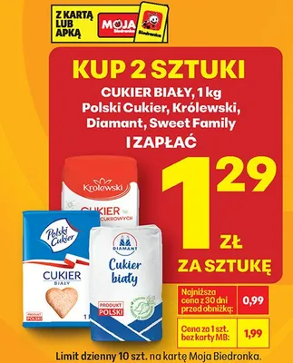 Cukier biały promocja w Biedronka