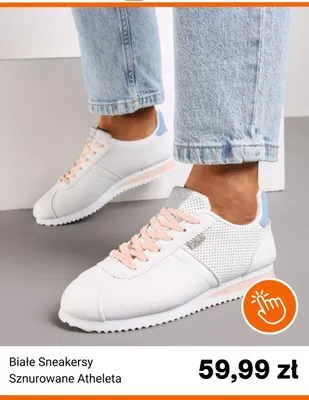 Białe sneakersy sznurowane Atheleta promocja w Born2be