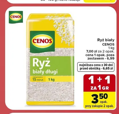 Ryż biały długi Cenos promocja w Carrefour