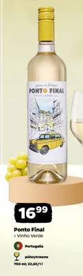 Wino białe Ponto Final Vinho Verde półwytrawne promocja w Netto