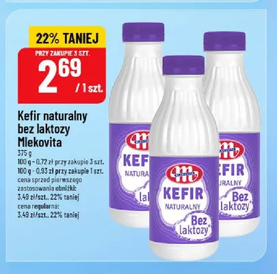 Kefir naturalny bez laktozy Mlekovita promocja w POLOmarket