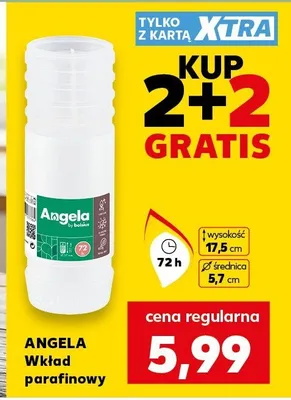 Wkład parafinowy Angela wysokość 17,5cm średnica 5,7cm promocja w Kaufland