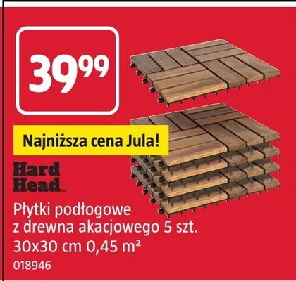 Płytki podłogowe z drewna akacjowego Hard Head 30x30cm 0,45m² promocja w Jula