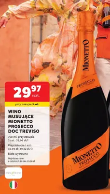 Wino musujące Mionetto Prosecco DOC Treviso promocja w Stokrotka