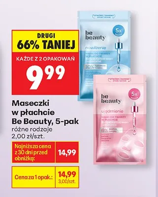 Maseczki w płachcie Be Beauty 5-pak promocja w Biedronka