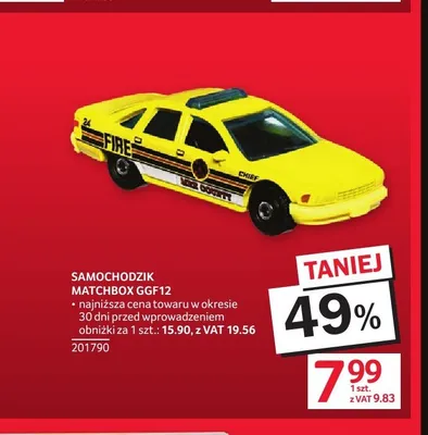 Samochodzik Matchbox GGF12 promocja w Selgros