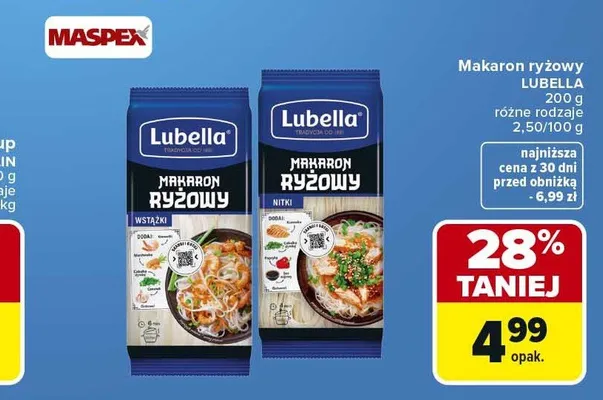 Makaron ryżowy Lubella promocja w Carrefour
