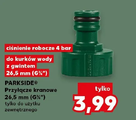 Przyłącze kranowe PARKSIDE 26,5mm (G 3/4") promocja w Kaufland