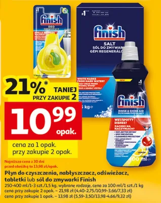 Płyn do czyszczenia, nabłyszczacz, odświeżacz, tabletki lub sól do zmywarki wybrane rodzaje promocja w Auchan