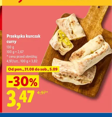 Przekąska kurczak curry promocja w Lidl
