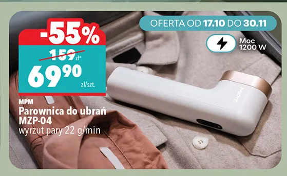 Parownica do ubrań MZP-04 Mpm promocja w Biedronka