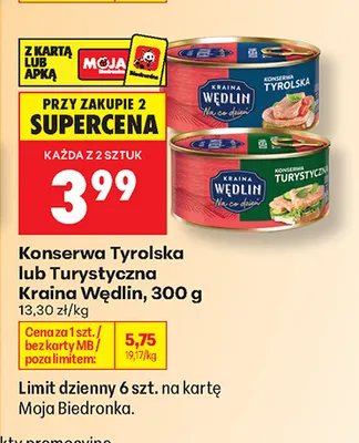 Konserwa turystyczna Kraina Wędlin promocja w Biedronka