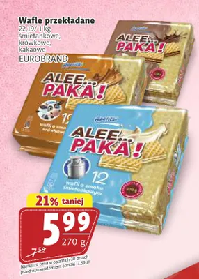 Wafle przekładane krówkowe Eurobrand Alee Paka! promocja w Prim Market