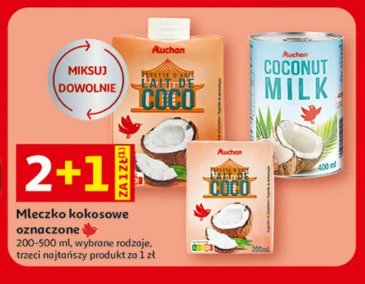 Mleczko kokosowe Coconut Milk Auchan promocja w Auchan