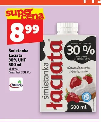 Śmietanka Łaciata 30% UHT promocja w TOPAZ