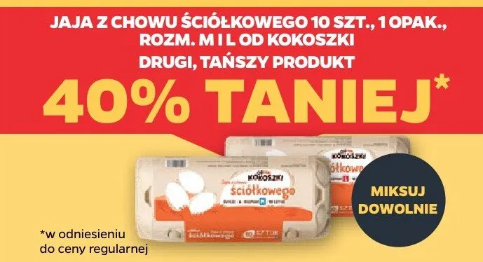 Jaja z chowu ściółkowego rozmiar M, L od kokoszki drugie, tańsze produkty promocja w Netto