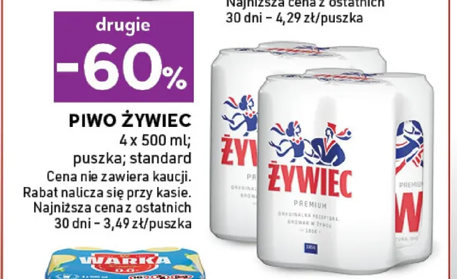 Piwo Żywiec 4-pak promocja w Stokrotka