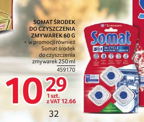 Środek do czyszczenia zmywarek Somat 60 g promocja w Selgros
