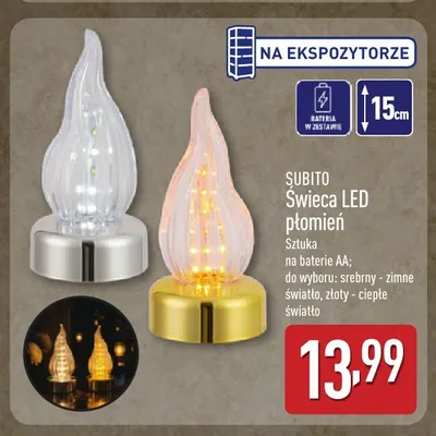 Świeca LED płomień Subito promocja w Aldi