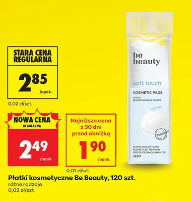Płatki kosmetyczne Be Beauty promocja w Biedronka