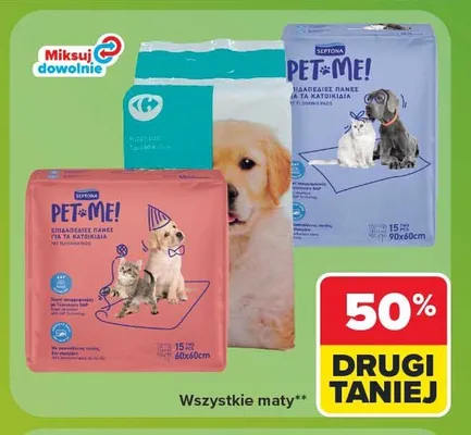 Maty chłonne dla psa Pet Me! 90x60 cm promocja w Carrefour