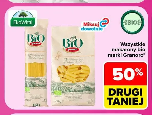 Makarony bio marki Granoro promocja w Carrefour