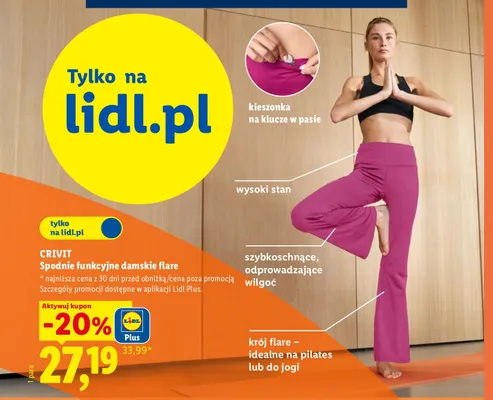 Spodnie funkcyjne damskie flare Crivit promocja w Lidl