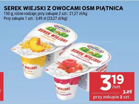 Serek wiejski z owocami promocja w Stokrotka