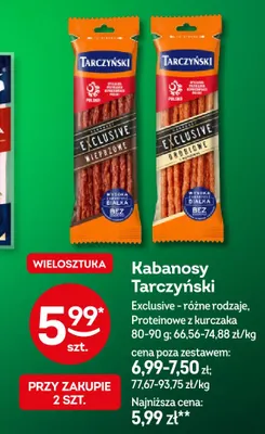 Kabanosy Tarczyński Exclusive drobiowe promocja w Żabka