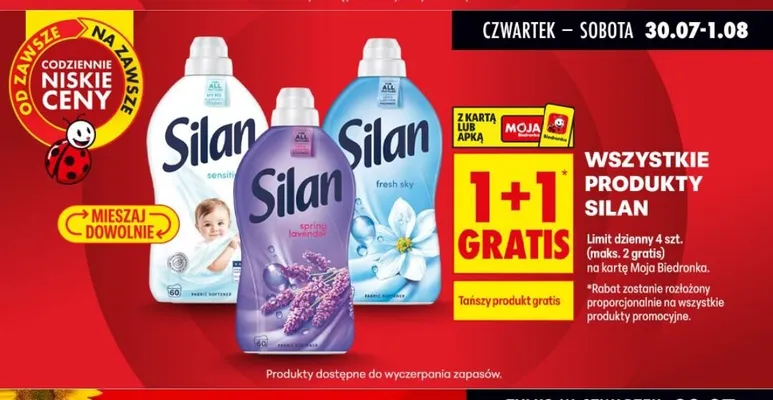 Płyn do płukania tkanin Silan Fresh Sky promocja w Biedronka