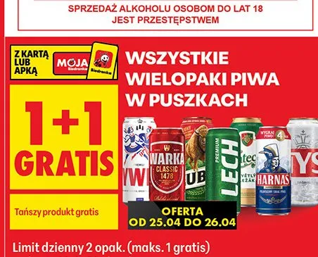 Wszystkie wielopaki piwa w puszkach promocja w Biedronka