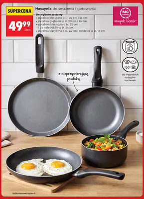 Zestaw patelnia klasyczna o śr. 24 cm i rondelek o śr. 16 cm Mg Home promocja w Biedronka