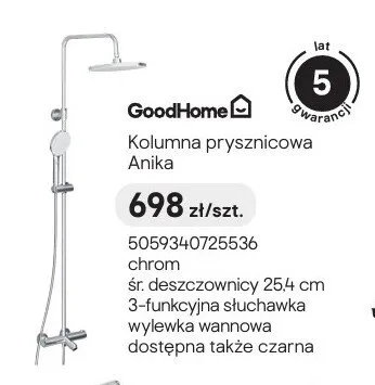 Kolumna prysznicowa GoodHome Anika chrom promocja w Castorama