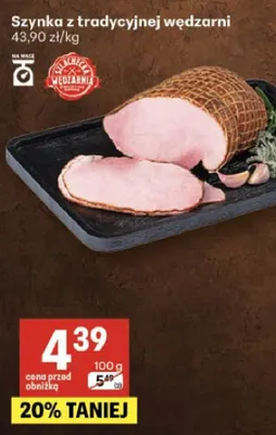 Szynka z tradycyjnej wędzarni promocja w Delikatesy Centrum