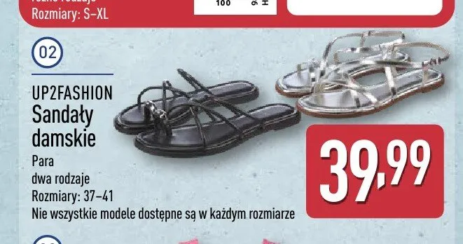 Sandały damskie UP2FASHION promocja w Aldi
