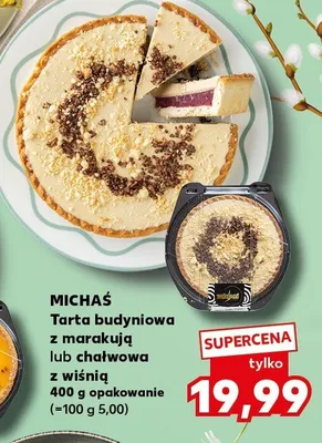 Tarta budyniowa z marakują lub chałwowa z wiśnią promocja w Kaufland